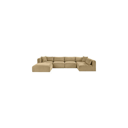 Shaggy Camel Corduroy Performance Fabric Modular Sectional