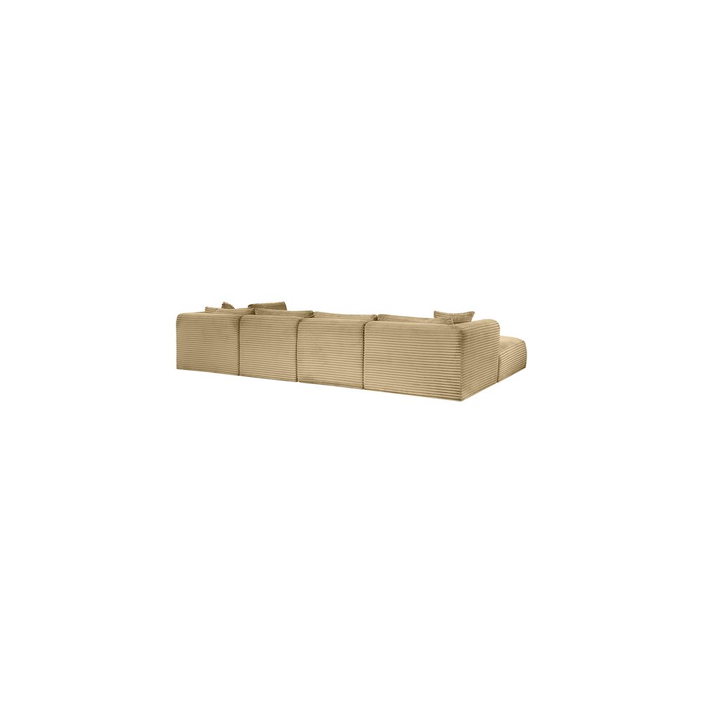 Shaggy Camel Corduroy Performance Fabric Modular Sectional