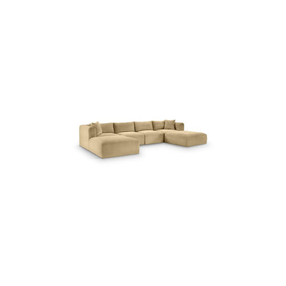 Shaggy Camel Corduroy Performance Fabric Modular Sectional