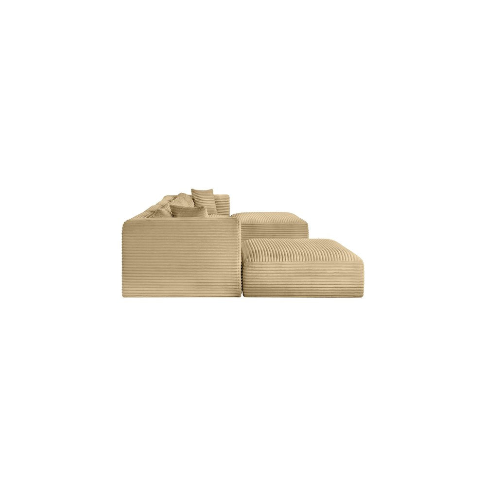 Shaggy Camel Corduroy Performance Fabric Modular Sectional