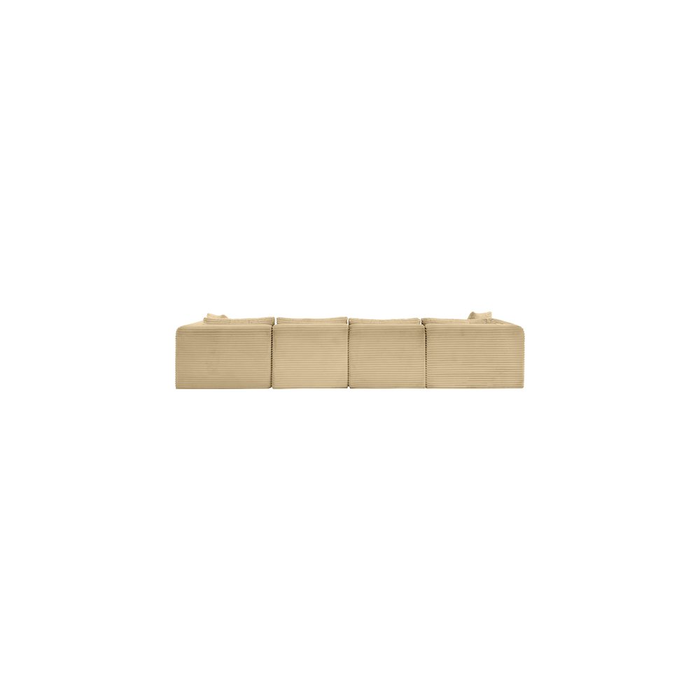 Shaggy Camel Corduroy Performance Fabric Modular Sectional