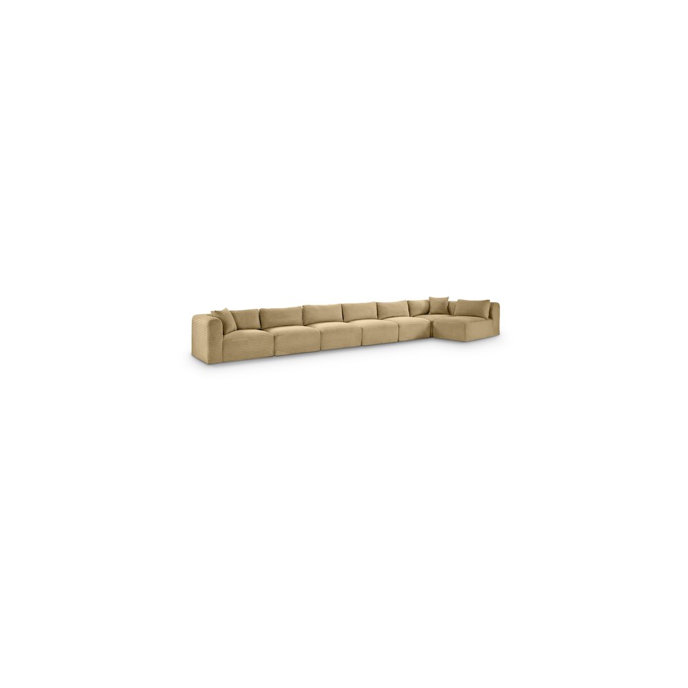 Shaggy Camel Corduroy Performance Fabric Modular Sectional