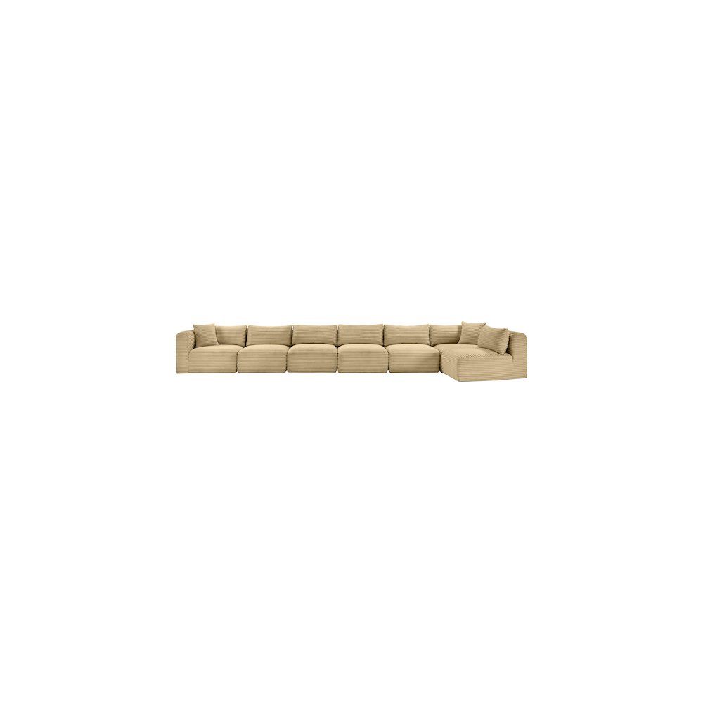 Shaggy Camel Corduroy Performance Fabric Modular Sectional