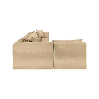 Shaggy Camel Corduroy Performance Fabric Modular Sectional