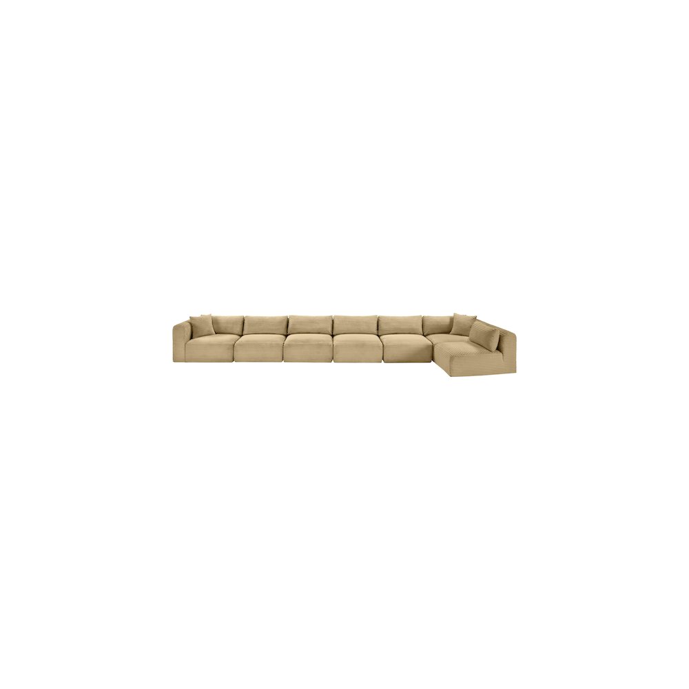Shaggy Camel Corduroy Performance Fabric Modular Sectional