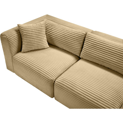 Shaggy Camel Corduroy Performance Fabric Modular Sectional
