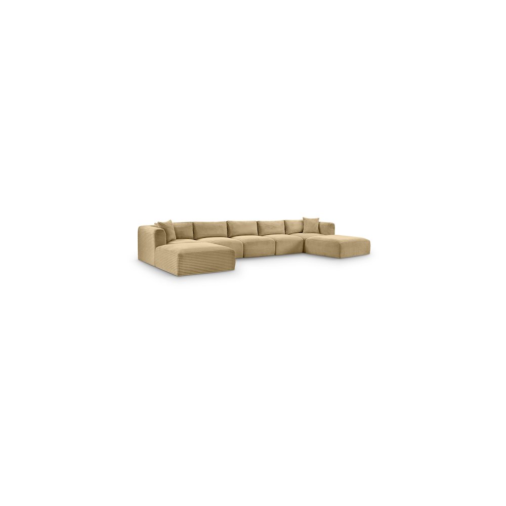 Shaggy Camel Corduroy Performance Fabric Modular Sectional