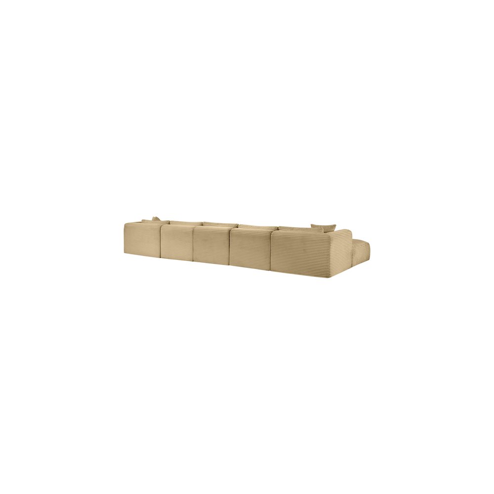 Shaggy Camel Corduroy Performance Fabric Modular Sectional