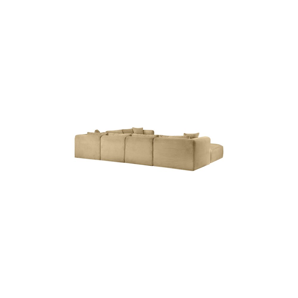 Shaggy Camel Corduroy Performance Fabric Modular Sectional