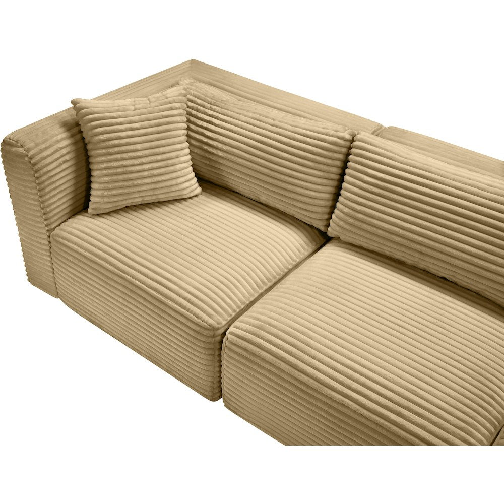 Shaggy Camel Corduroy Performance Fabric Modular Sectional