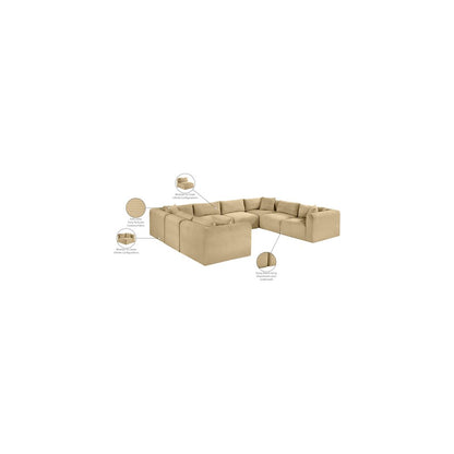 Shaggy Camel Corduroy Performance Fabric Modular Sectional