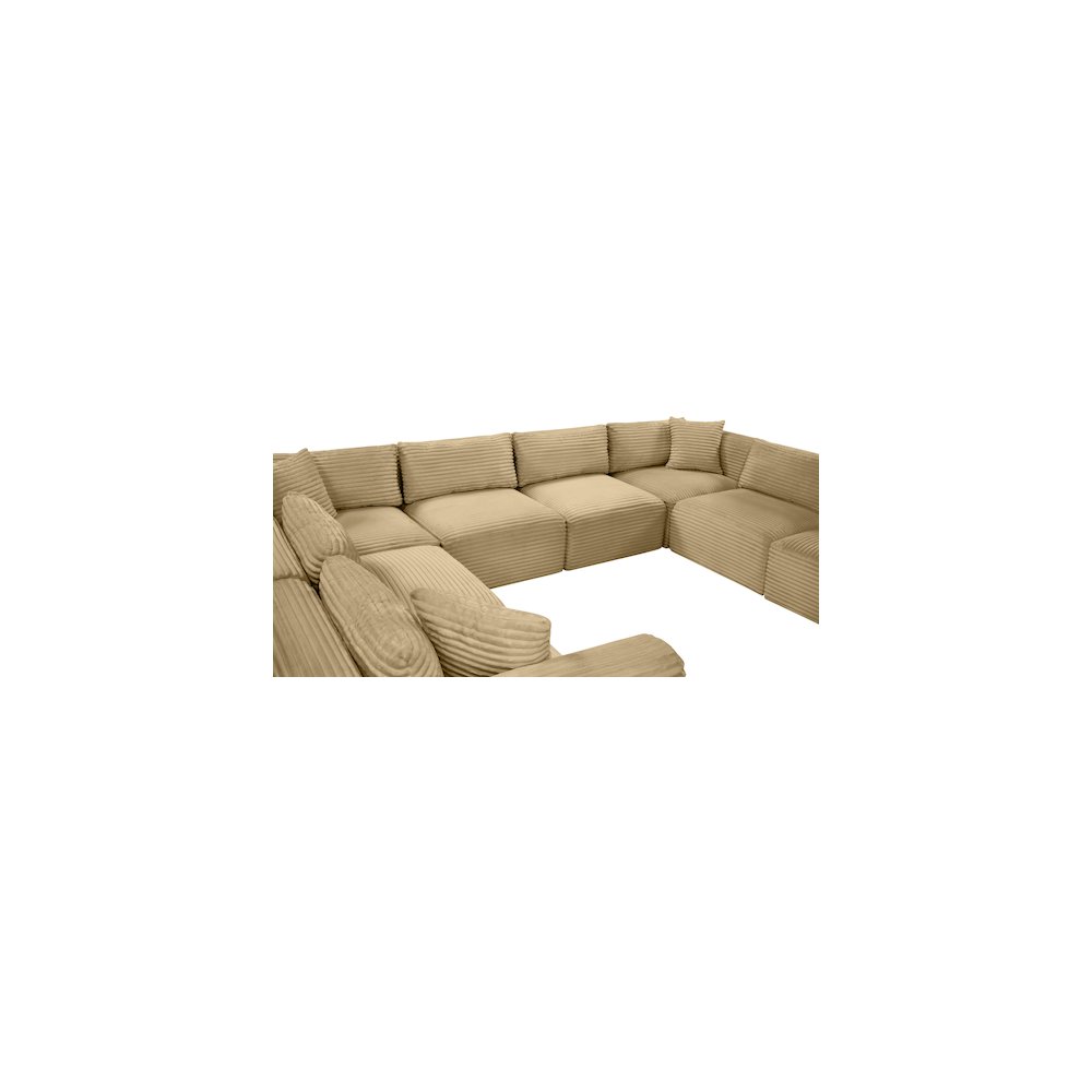 Shaggy Camel Corduroy Performance Fabric Modular Sectional