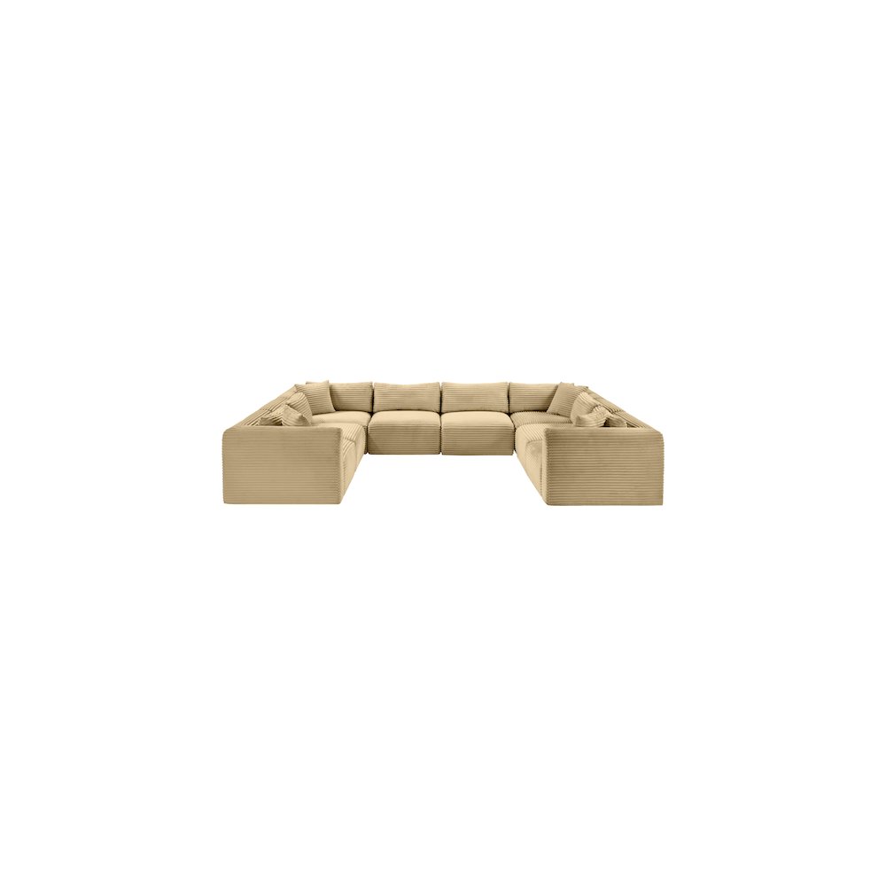 Shaggy Camel Corduroy Performance Fabric Modular Sectional