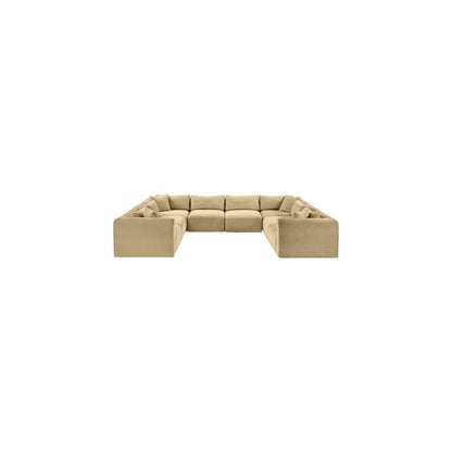 Shaggy Camel Corduroy Performance Fabric Modular Sectional
