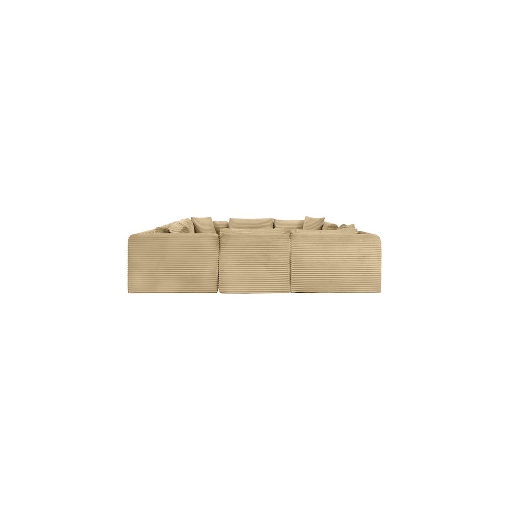 Shaggy Camel Corduroy Performance Fabric Modular Sectional