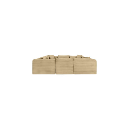 Shaggy Camel Corduroy Performance Fabric Modular Sectional