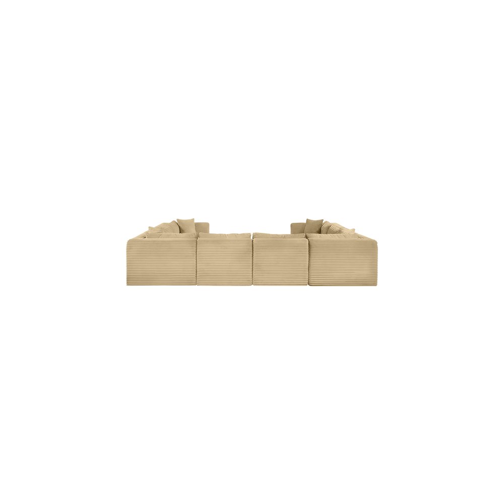 Shaggy Camel Corduroy Performance Fabric Modular Sectional