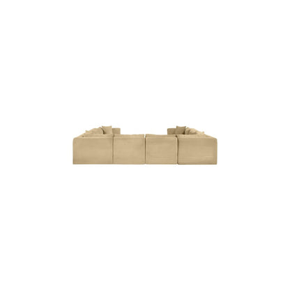 Shaggy Camel Corduroy Performance Fabric Modular Sectional