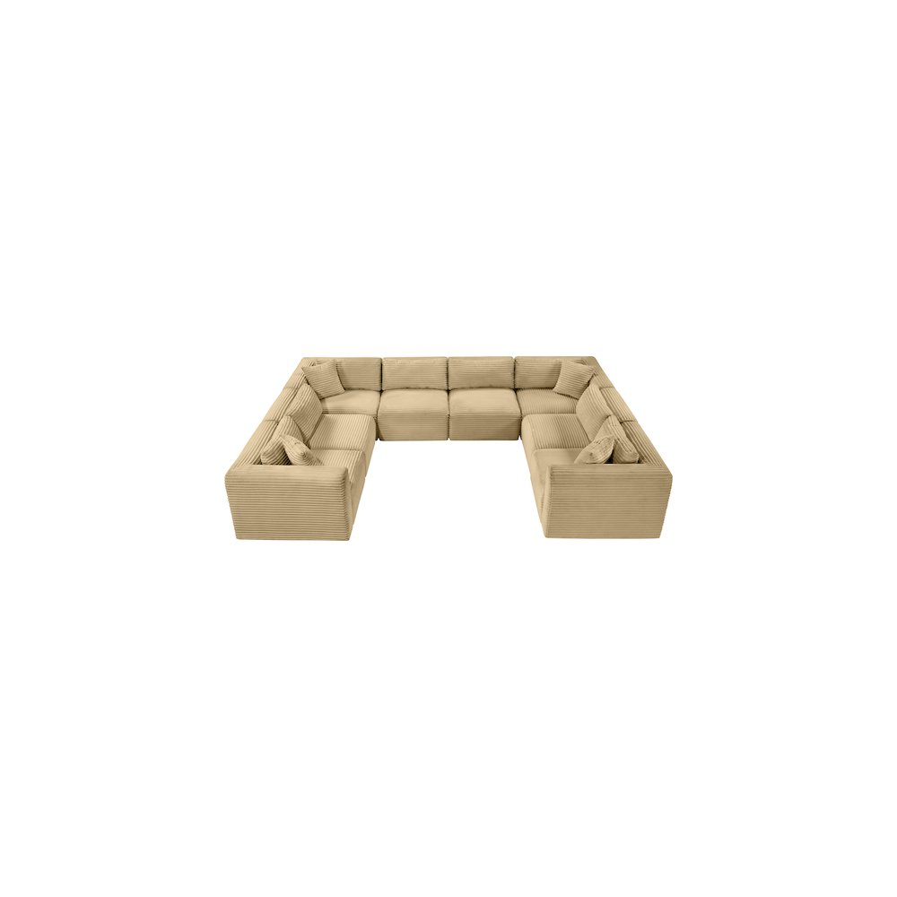 Shaggy Camel Corduroy Performance Fabric Modular Sectional