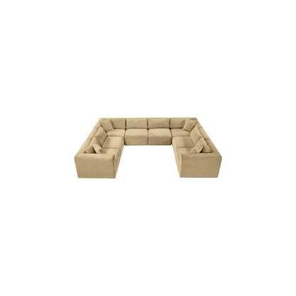 Shaggy Camel Corduroy Performance Fabric Modular Sectional