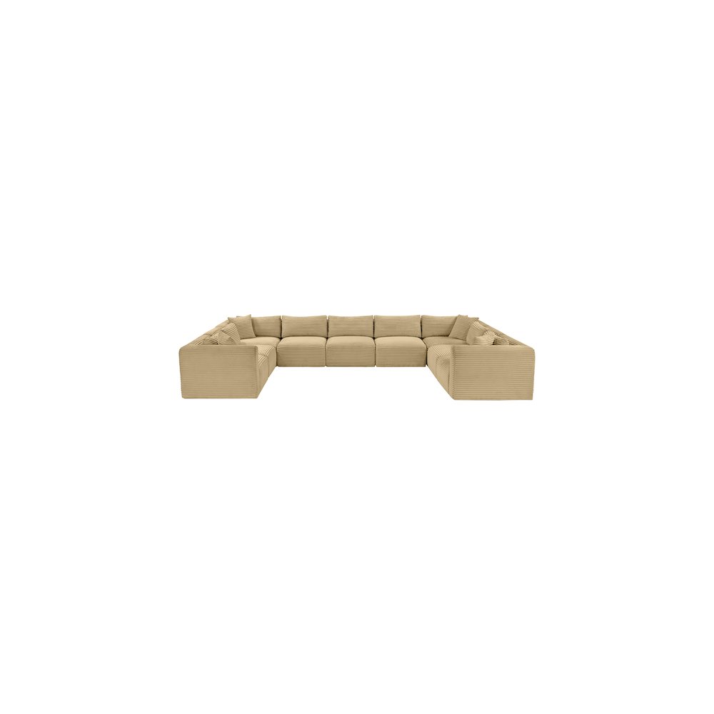 Shaggy Camel Corduroy Performance Fabric Modular Sectional