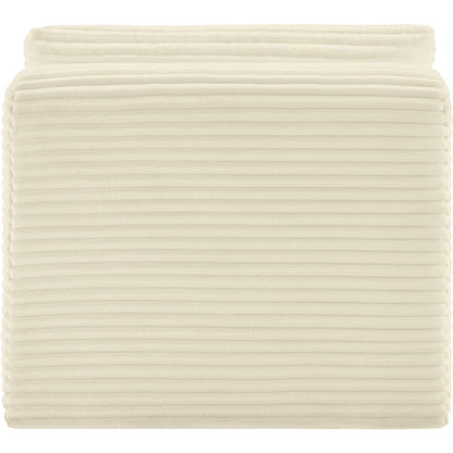 Shaggy Cream Corduroy Performance Fabric Armless Chair