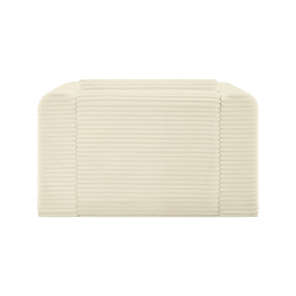 Shaggy Cream Corduroy Performance Fabric Arm Chair