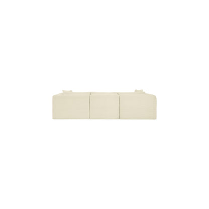 Shaggy Cream Corduroy Performance Fabric Modular Sofa