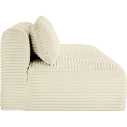 Shaggy Cream Corduroy Performance Fabric Modular Sofa
