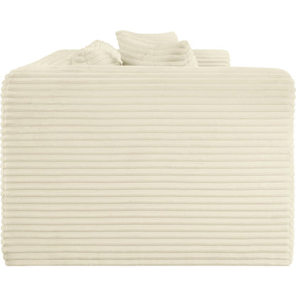 Shaggy Cream Corduroy Performance Fabric Modular Sofa