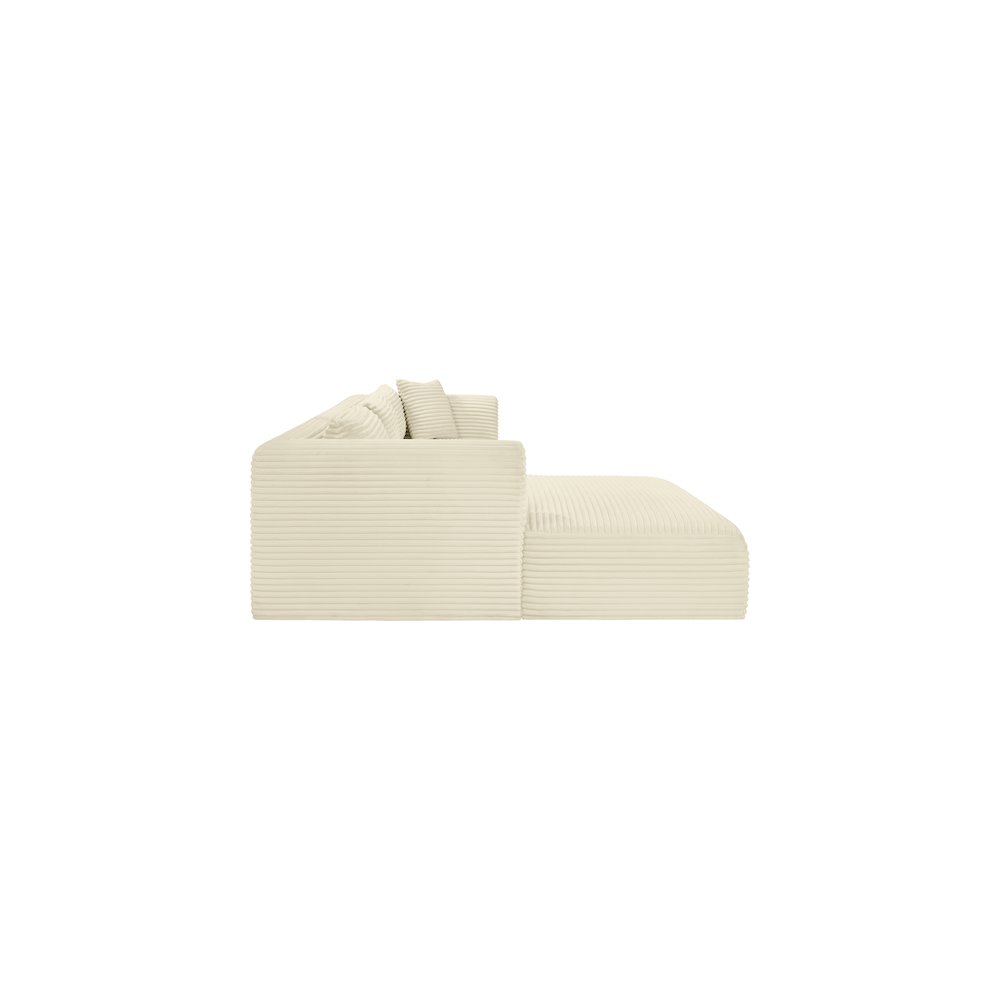 Shaggy Cream Corduroy Performance Fabric Modular Sectional