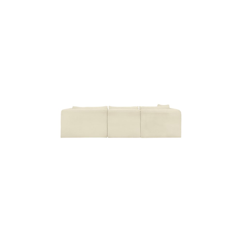 Shaggy Cream Corduroy Performance Fabric Modular Sectional