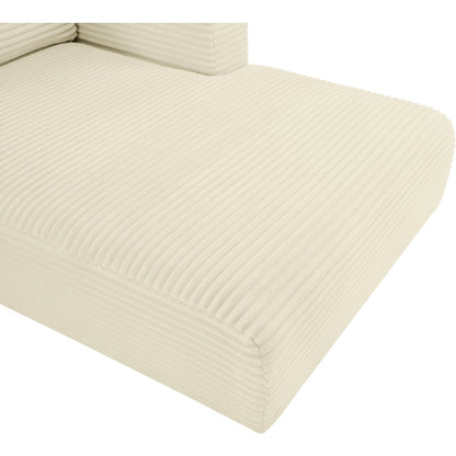 Shaggy Cream Corduroy Performance Fabric Modular Sectional
