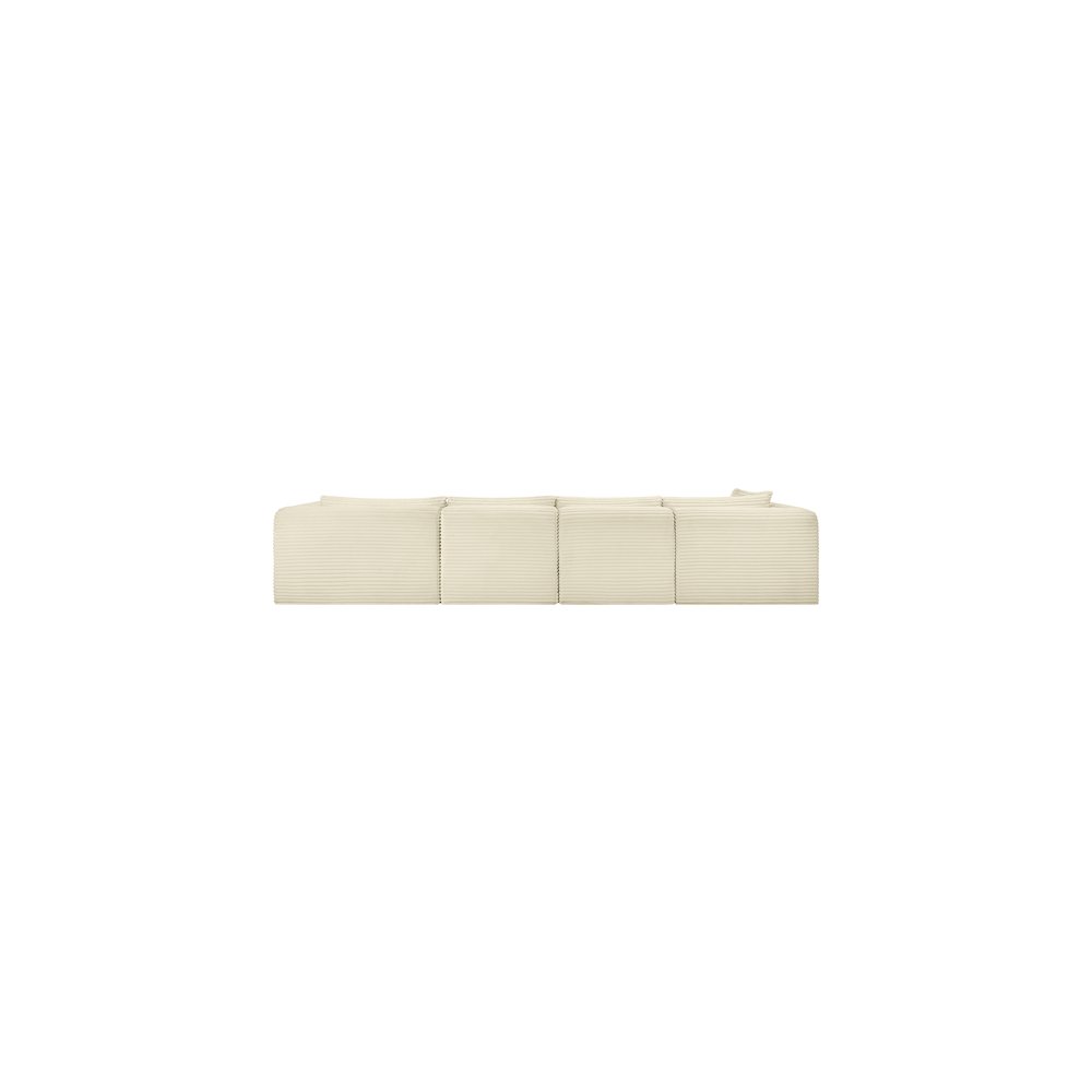 Shaggy Cream Corduroy Performance Fabric Modular Sectional