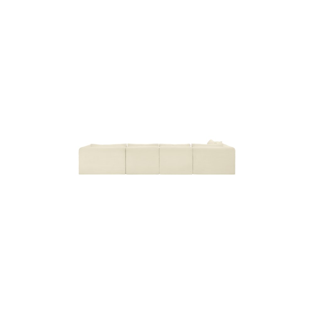 Shaggy Cream Corduroy Performance Fabric Modular Sectional