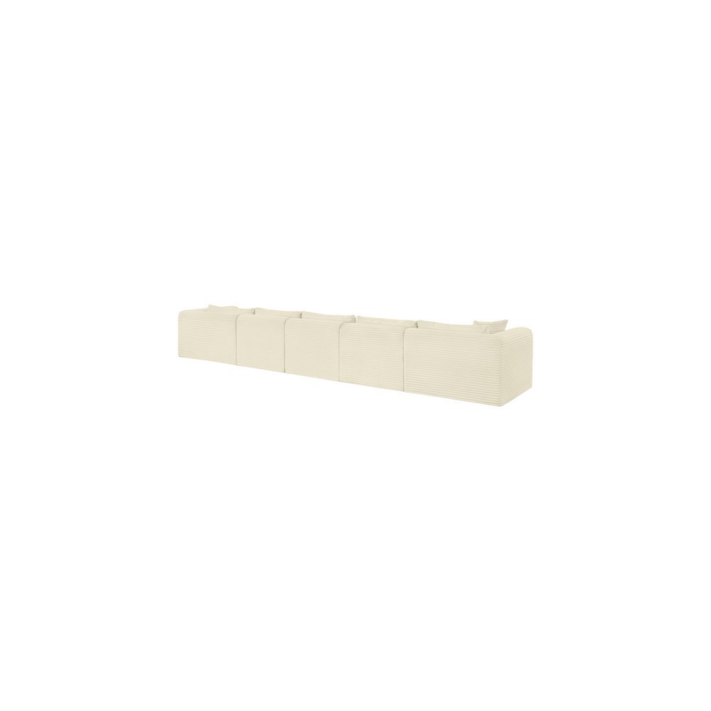 Shaggy Cream Corduroy Performance Fabric Modular Sectional