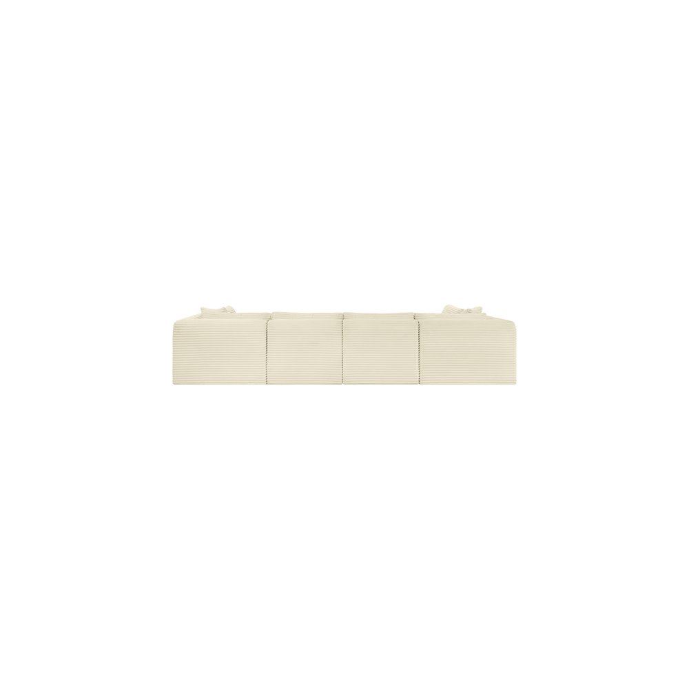 Shaggy Cream Corduroy Performance Fabric Modular Sectional