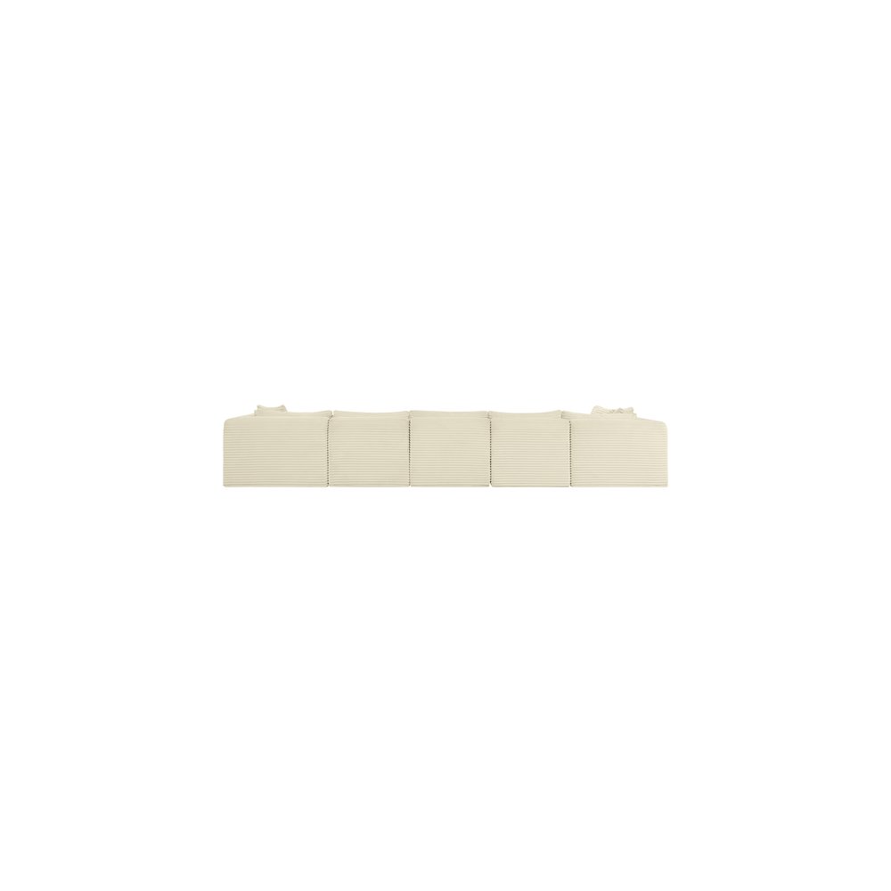 Shaggy Cream Corduroy Performance Fabric Modular Sectional