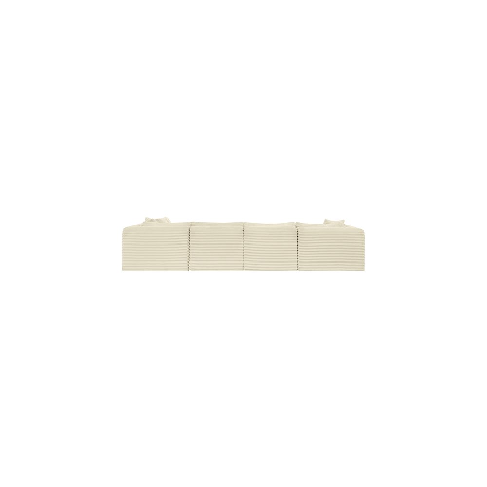 Shaggy Cream Corduroy Performance Fabric Modular Sectional