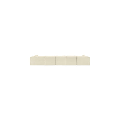 Shaggy Cream Corduroy Performance Fabric Modular Sectional