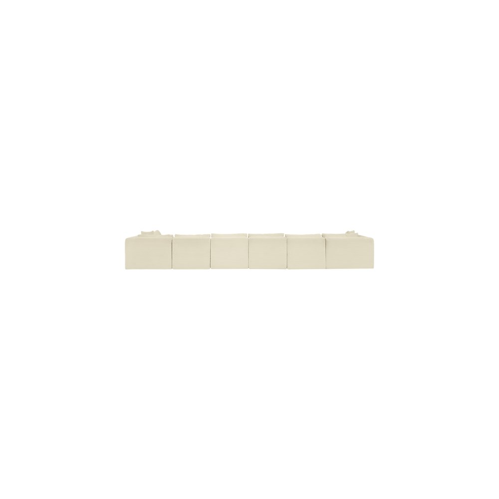 Shaggy Cream Corduroy Performance Fabric Modular Sectional