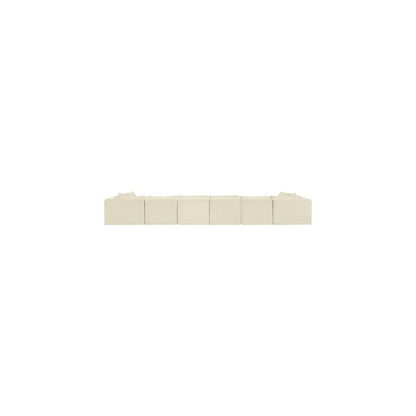 Shaggy Cream Corduroy Performance Fabric Modular Sectional