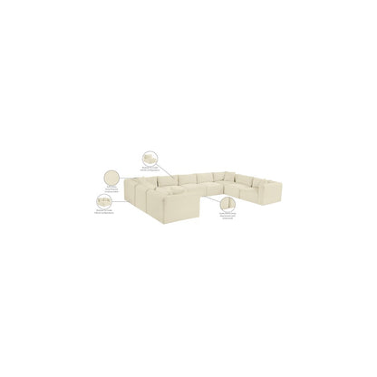 Shaggy Cream Corduroy Performance Fabric Modular Sectional