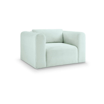 Shaggy Mint Corduroy Performance Fabric Arm Chair