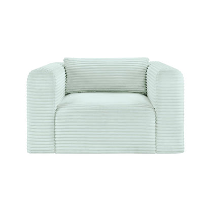 Shaggy Mint Corduroy Performance Fabric Arm Chair