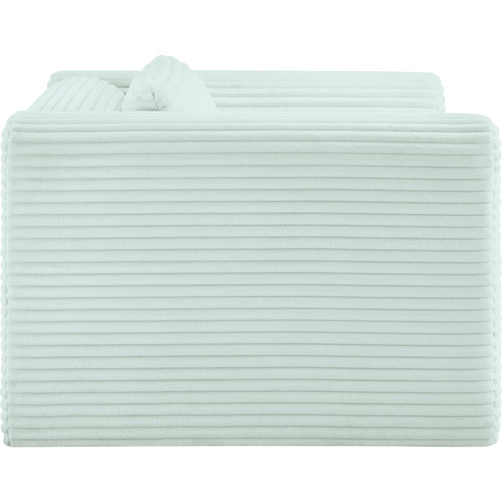 Shaggy Mint Corduroy Performance Fabric Arm Chair