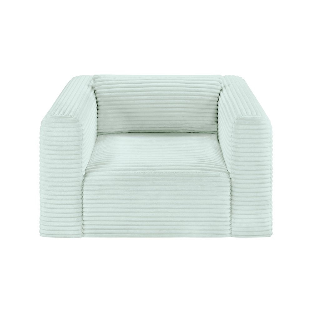 Shaggy Mint Corduroy Performance Fabric Arm Chair