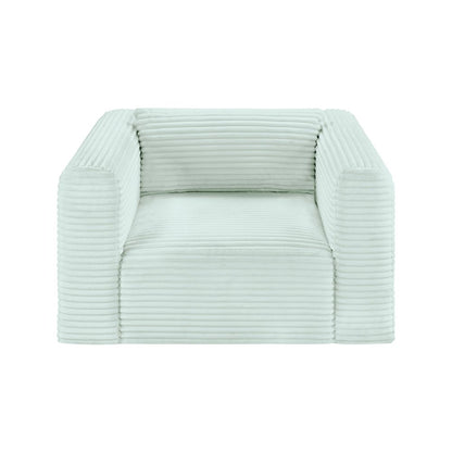Shaggy Mint Corduroy Performance Fabric Arm Chair
