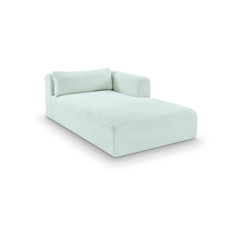 Shaggy Mint Corduroy Performance Fabric Chaise