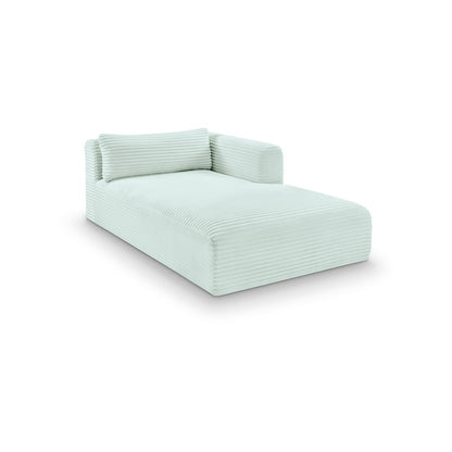 Shaggy Mint Corduroy Performance Fabric Chaise